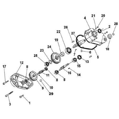 Pièces détachées Réducteur Bétonnière électrique IMER tractable S350R 2010 à 2014