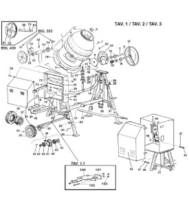 Pièces détachées bétonnière imer s350 thermique tractable 2010 à 2014