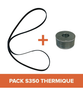 PACK - Courroie + Poulie pour bétonnière IMER S350 Thermique Tractable