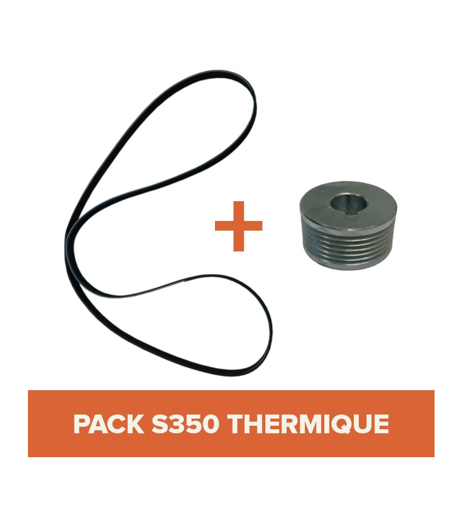 PACK - Courroie + Poulie pour bétonnière IMER S350 Thermique Tractable