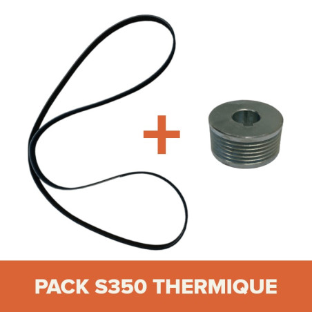 PACK - Courroie + Poulie pour bétonnière IMER S350 Thermique Tractable