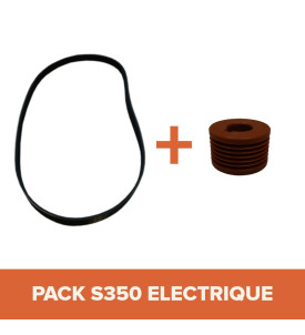 PACK - Courroie + Poulie pour bétonnière IMER S350 Électrique Tractable