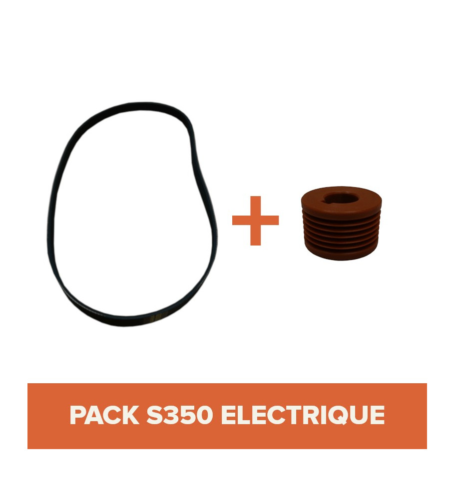 PACK - Courroie + Poulie pour bétonnière IMER S350 Électrique Tractable