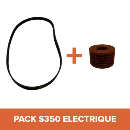 PACK - Courroie + Poulie pour bétonnière IMER S350 Électrique Tractable