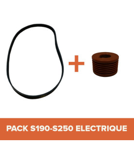 PACK - Courroie + Poulie pour bétonnière IMER S190-S250 Électrique Tractable