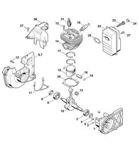 Pièces détachées pour carter vilebrequin de découpeuse à disque STIHL TS 400