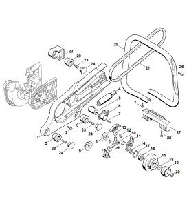 Pièces détachées pour carter et embrayage de découpeuse à disque STIHL TS 400