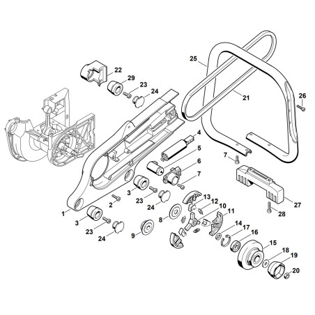 Pièces détachées pour carter et embrayage de découpeuse à disque STIHL TS 400