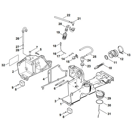 Pièces détachées pour carter de reservoir de découpeuse à disque STIHL TS 400