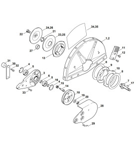 Pièces détachées pour palier avec protection découpeuse à disque STIHL TS 400