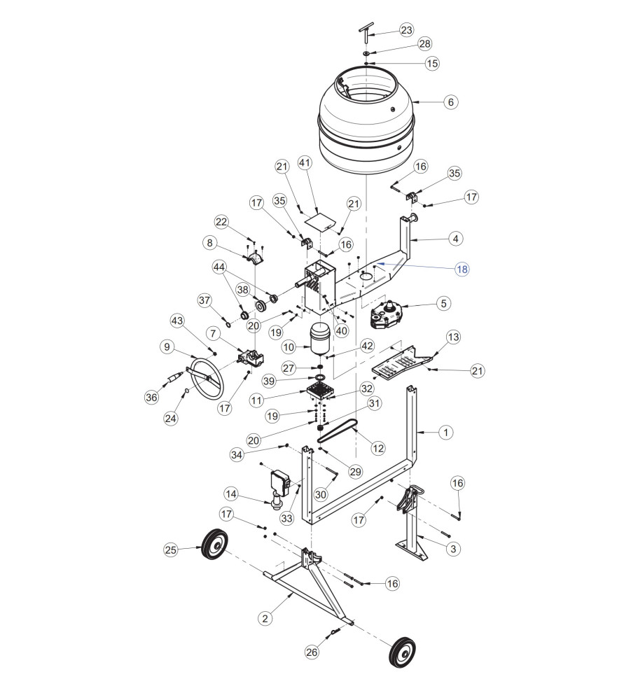 Pièces détachées bétonnière IMER S140 électrique tractable