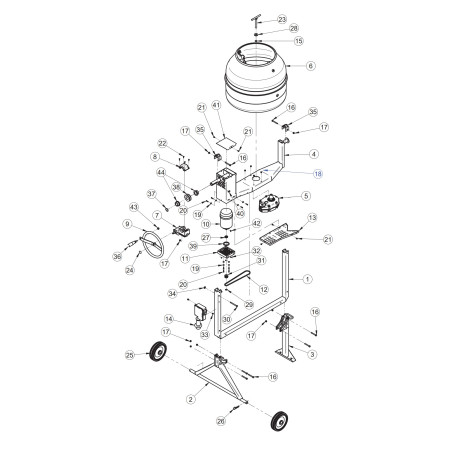 Pièces détachées bétonnière IMER S140 électrique tractable