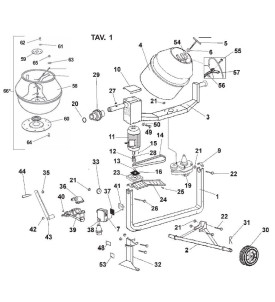 Pièces détachées bétonnière IMER S140 électrique tractable