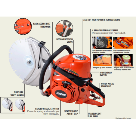 Découpeuse thermique echo CSG7410ES 350mm descriptif