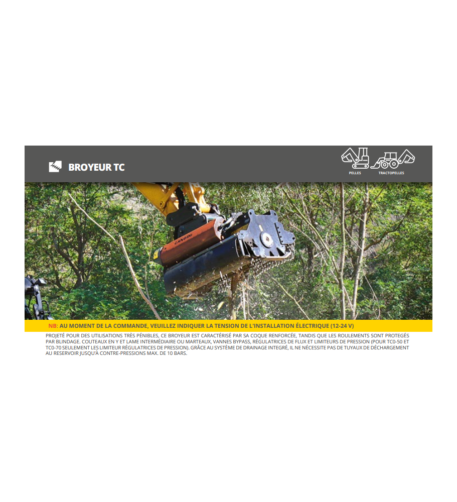 Broyeur TC1-80 montage Mini Pelle 2.5T