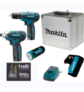 Ensemble de 2 machines sans fil + lampe torche MAKITA