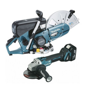 Découpeuse thermique MAKITA 4 temps + Meuleuse sans fil 18V MAKITA