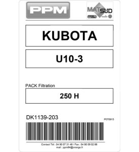 PACK FILTRATION  U10-3 KUBOTA 250H