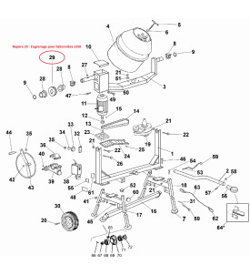 Engrenage pour réducteur de volant bétonnière s350 électrique