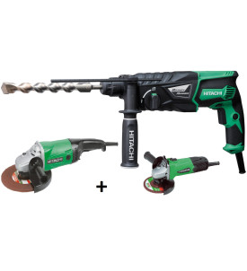 Perforateur DH26PB + DUO de deux disqueuses filaires HITACHI