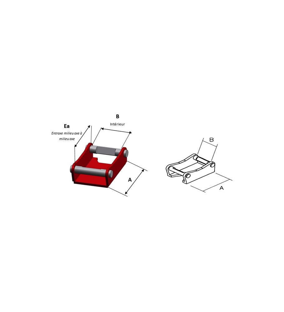 Adaptateur mini pelle non réversible AR