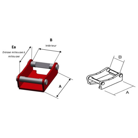 Adaptateur mini pelle non réversible AR