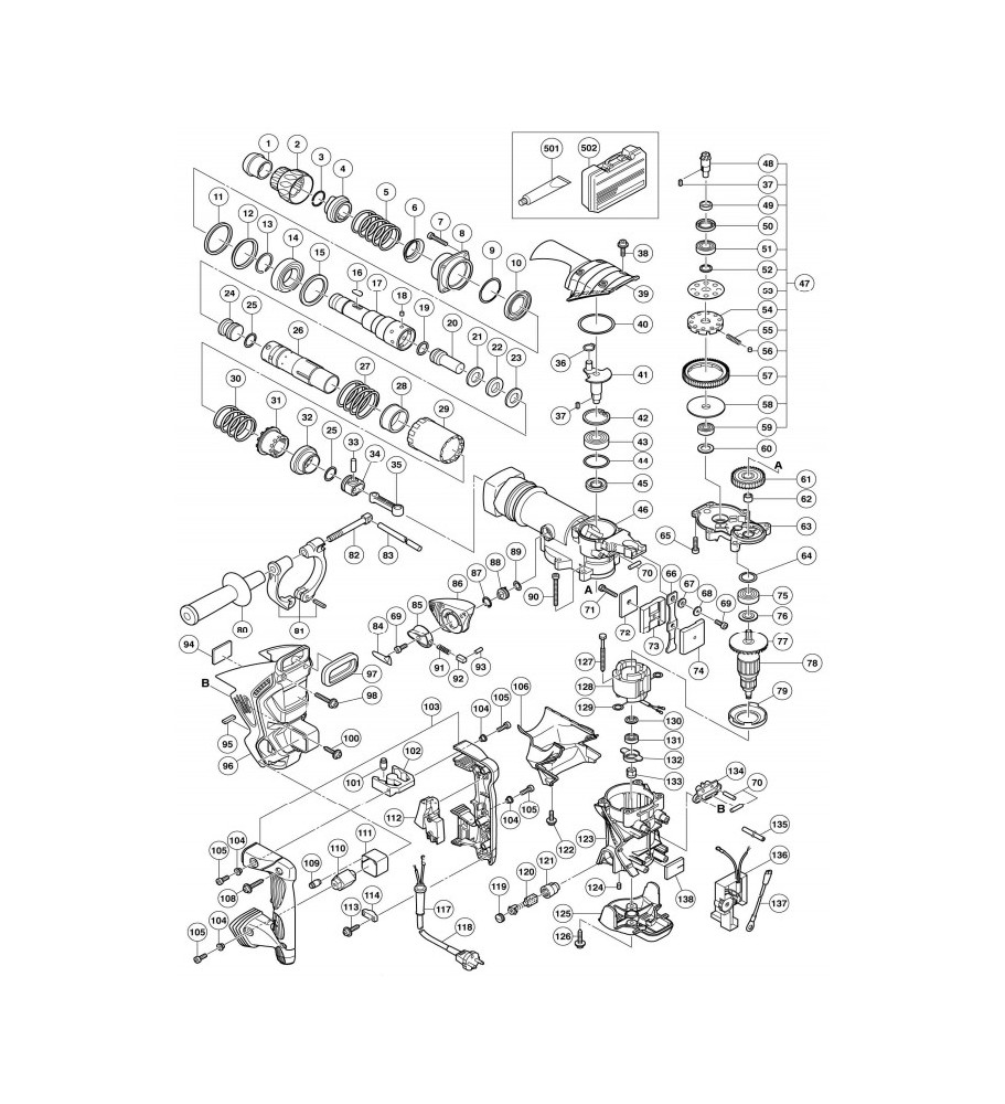 Pièces détachées marteau piqueur DH40MRY hitachi